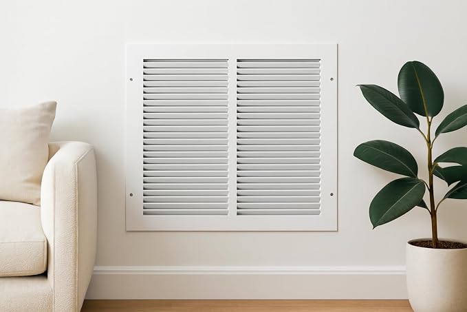 12x12 Air Return Vent Cover, Solid Steel White, 20 Pack - Image 3