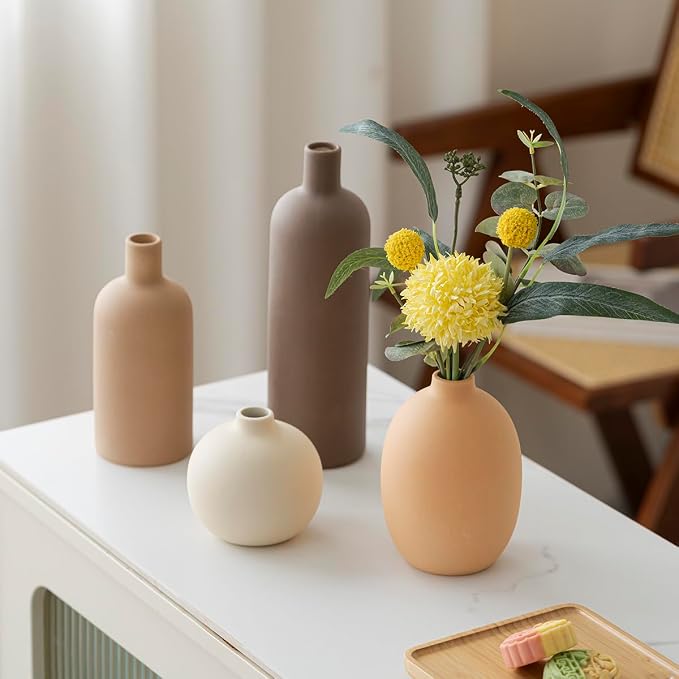 Modern Ceramic Vase Set, Neutral Colors, Decorative Vases - Image 6