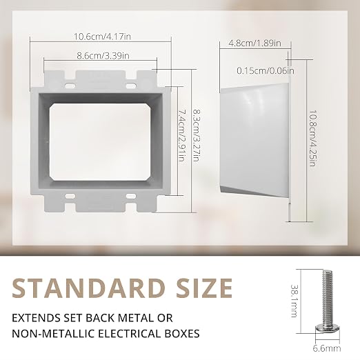2-Gang BE2 Non-Metallic Electrical Power Outlet Box Extender, Fire Rated - Image 2