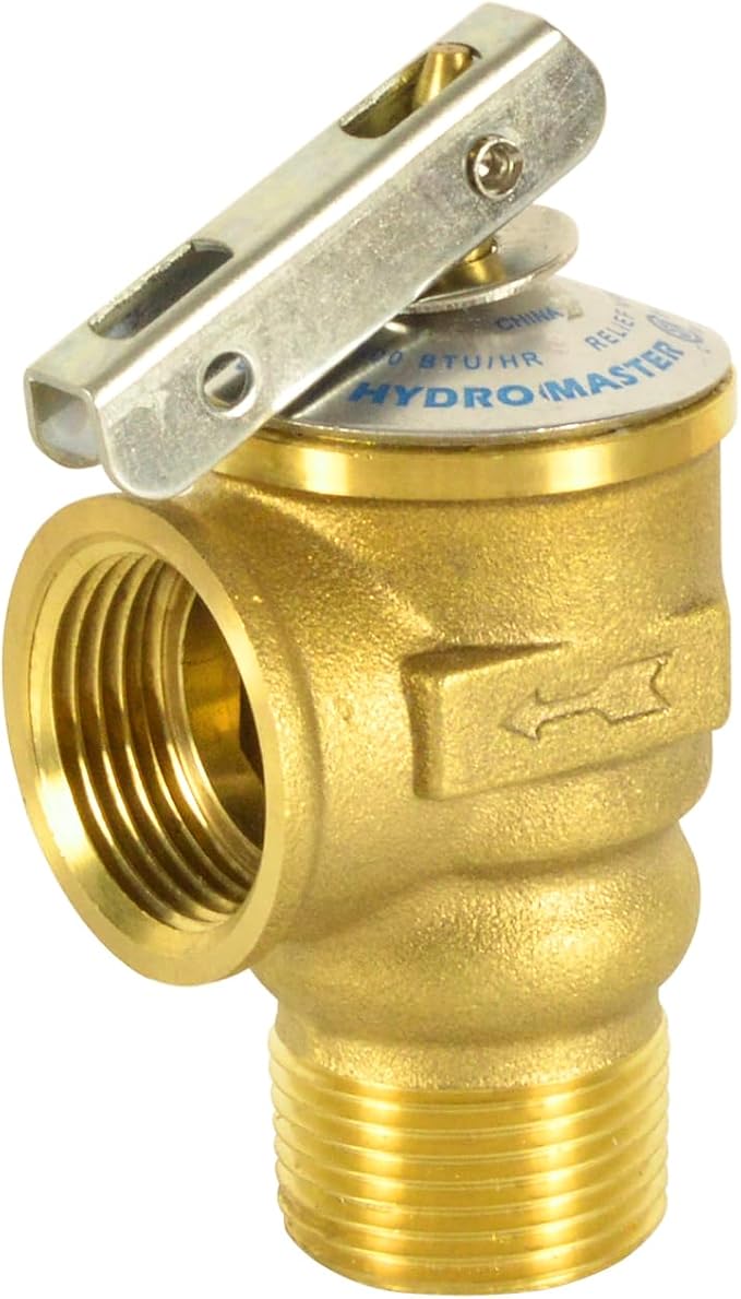 Safety Relief Valve With 3/4 Inch Thread 150 PSI ASME Hot Water by HYDROMASTER