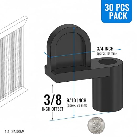 30 Pack 3/8 in Nylon Window Screen Clip - Image 3