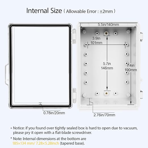 Electrical Box, IP67 Waterproof Hinged Clear Cover Stainless Steel Latch - Image 5