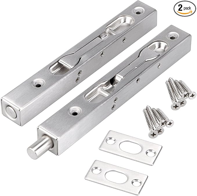 Sumnacon 2 Pcs Door Flush Bolts 6 Inch Flush Bolt by Sumnacon