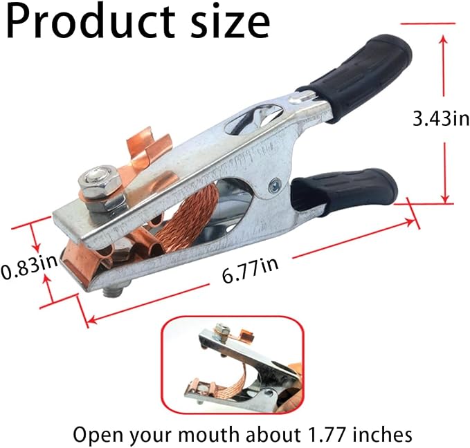 BELOMI Car Welding Ground Clamp, 500A Electroplated Vehicle Welding Earth Clip - Image 2