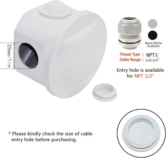 Junction Box, ABS Plastic IP55 Water Resistant and Dustproof, Universal - Image 5