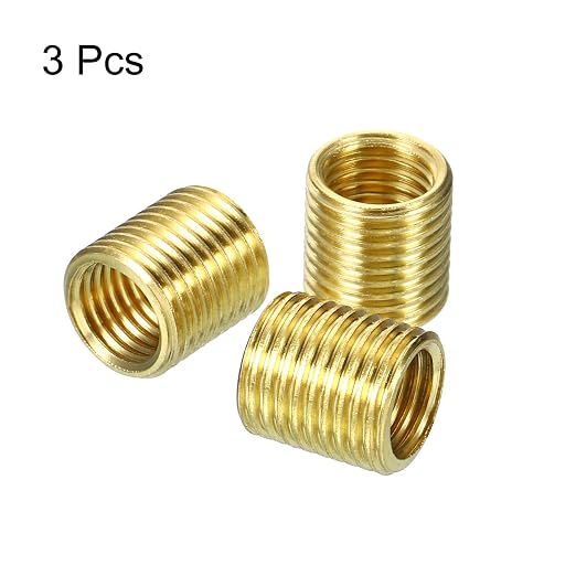 MECCANIXITY Thread Reducing Nuts Insert M10 x 1mm Male to M8 x 1mm Female Brass - Image 3