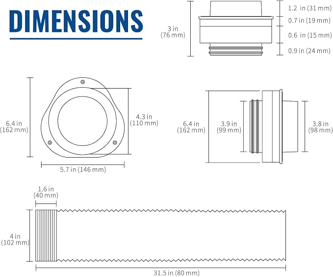 Magnetic Dryer Vent Connector Kit, Airtight Seal Magntic Drver Vent, Including - Image 5