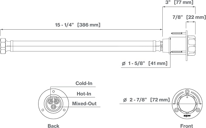 Aquor Utility Mixing Valve, Compact G1/2 inch Thermostatic Mixing Valve - Image 6