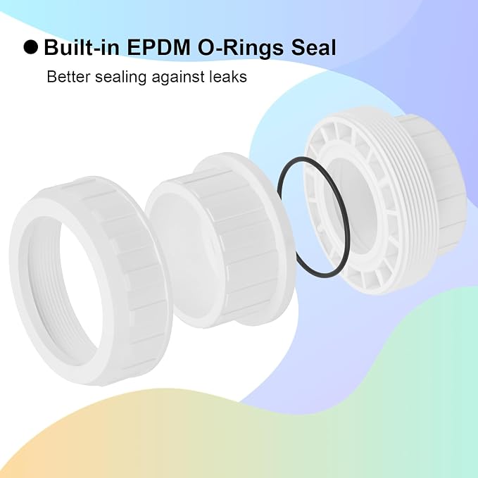 4" PVC Union Coupling Pipe Fitting 4Inch PVC Slip Union PVC Adapter Coupling - Image 3
