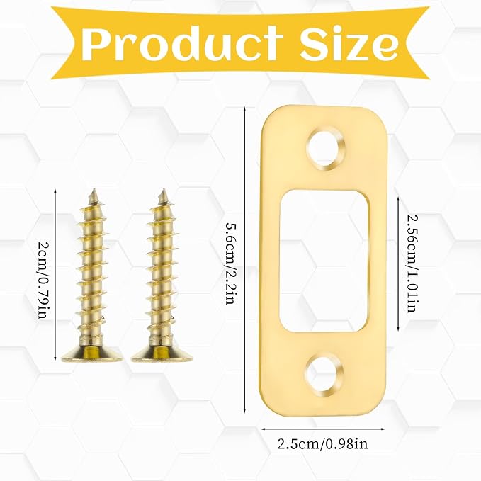Deadbolt Strike Plate Backplate 1" x 2 1/4" Round Corner Round Corner Heavy Duty - Image 2