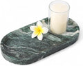 Green Marble Tray for Bathroom Countertop, Stone Jewelry Dish Candle Holder for by Koville