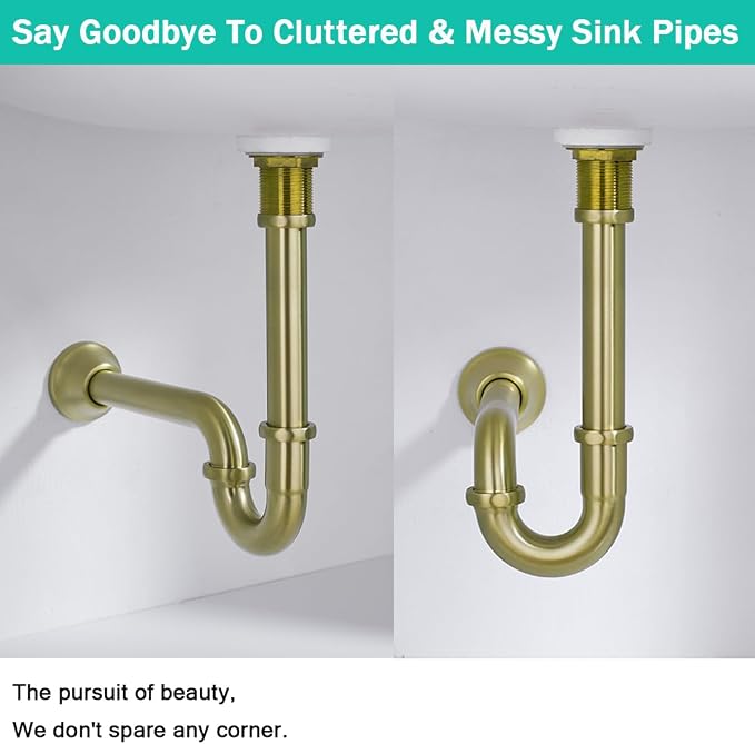 Brass P Trap U-Shape 1 1/4 Sink Drain Pipe - Image 3