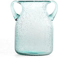 MDLUU Seeded Glass Vase, 4.6" W x 6.7" H, Double Ear Design, Coastal Modern by MDLUU