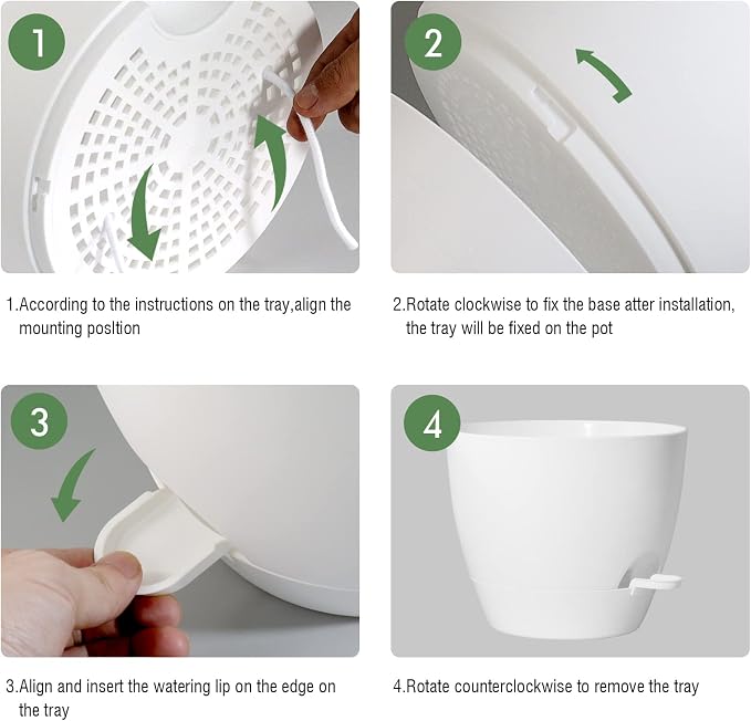 UOUZ 12inch Self Watering Pots, Plastic Planters - Image 4