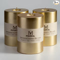 MOZEAL 3" x 4" Hand-Poured Unscented Candle, Dripless Pillar Candle Set of 3 by MOZEAL