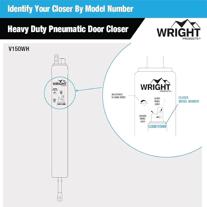 Wright Products Heavy-Duty Pneumatic Storm Door Closer – Durable, Adjustable - Image 6