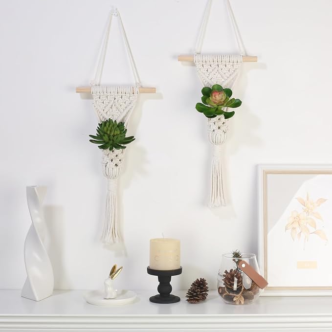 Macrame Wall Hanging Plant Holder - Image 2