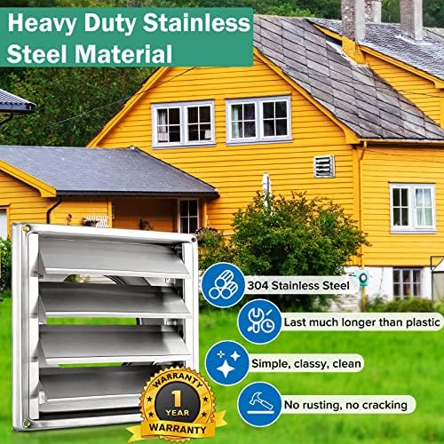 4" Metal Dryer Vent Cover for Exterior Wall, Stainless Steel - Image 4