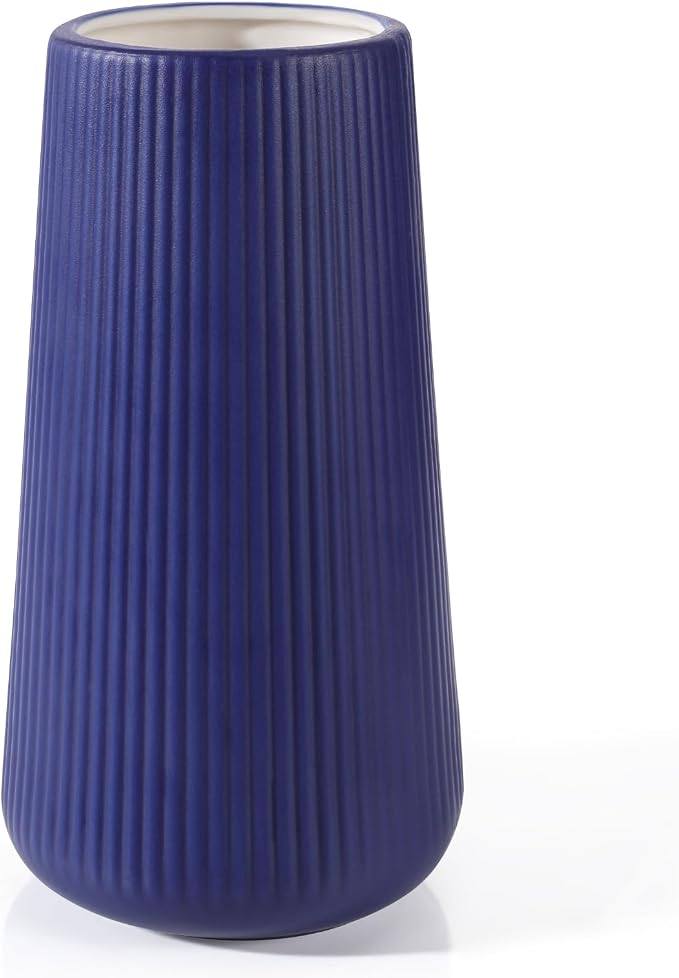 Navy Blue Ceramic Vase, GUKJOB Small Cute Flower Vase by GUKJOB