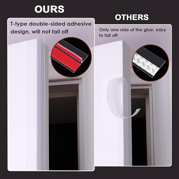 Benory T-Shaped Silicone Door Weather Stripping, 1.38" W x 20 ft | T-shaped - Image 6