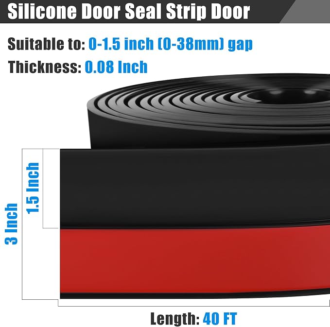 Draft Seal Tape for Doors and Windows 3 in x 410 Ft Silicone Weather Stripping - Image 2