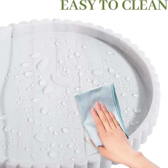 Round Bathroom Tray Perfume Organizer Coffee Table Decor, Heat-Resistant - Image 4