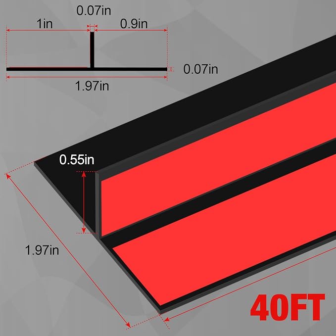 Door Draft Stopper for Side of Door Frame 1.97 in x 40 Ft T-Shaped Silicone - Image 2
