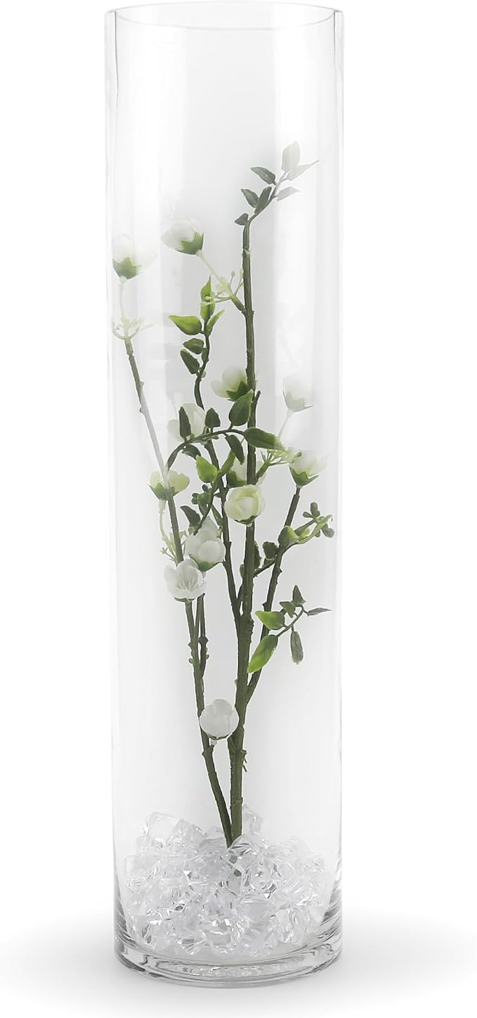 WGVI Quality Thick Weighted Tall Clear Cylinder Glass Vases, Flower Arrangement - Image 4
