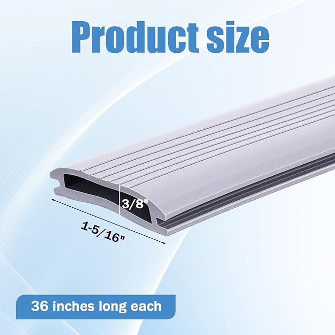 3Pcs 36 Inch Vinyl Replacement Insert Door Threshold Seal Bottom Door Seal - Image 2