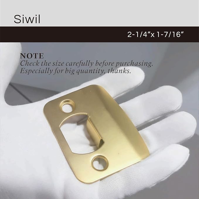 Door Strike Plate Univeral, 2-1/4 inch x 1-7/16 inch, Round Corner - Image 3