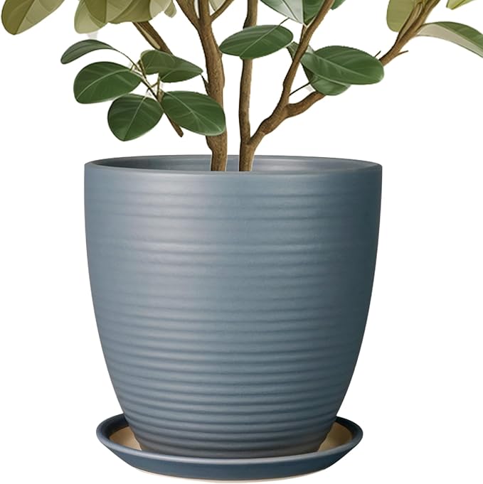 10 Inch Ceramic Planter Round Plant Pots by EPFamily