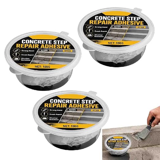 Concrete Step Repair Adhesive, Concrete Crack Filler Outdoor 100g，3pcs | Heavy by Unknown