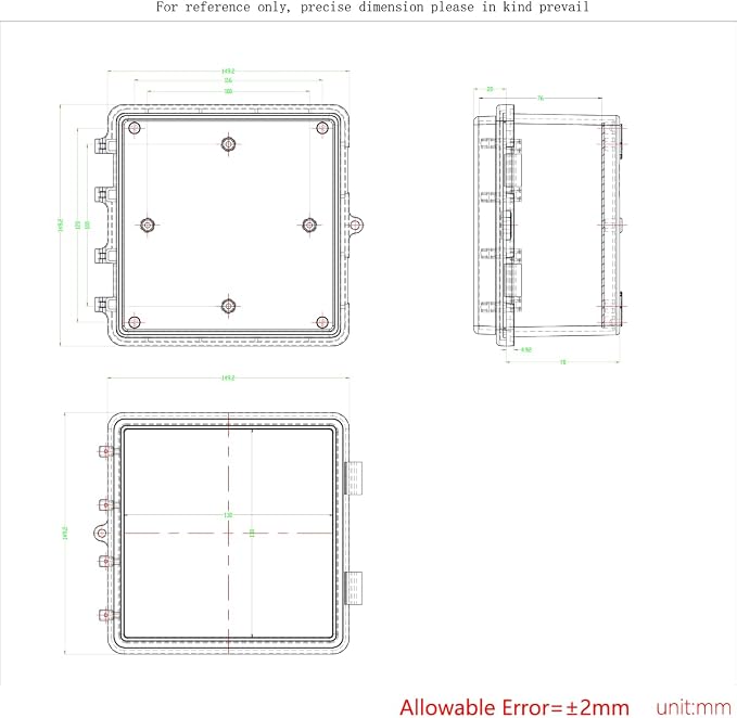 Junction Box, Hinged Black Cover IP67 Waterproof ABS Project Box - Image 6