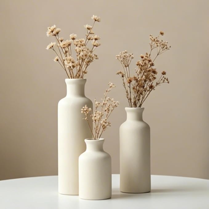 Modern Ceramic Vase Set of 3, Decorative Bottles - Image 7