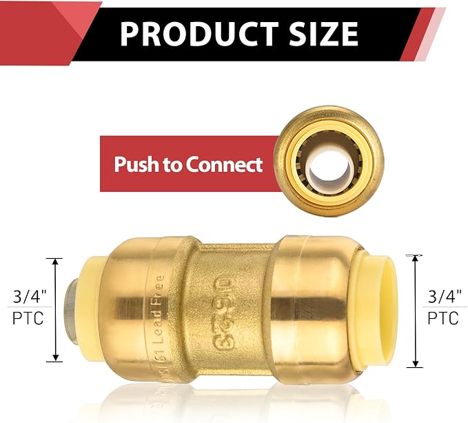2piece EFIELD Push-Fit Fittings 3/4 Inch Straight Coupling | Connect Pex - Image 2