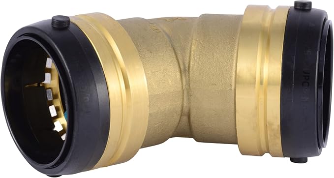 SharkBite 2 Inch 45 Degree Elbow, Push to Connect Brass Plumbing Fitting by SharkBite