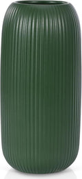 Ceramic Vase for Flowers – Modern Small Ribbed Textured Flower Vase for Home by RIKBVOM
