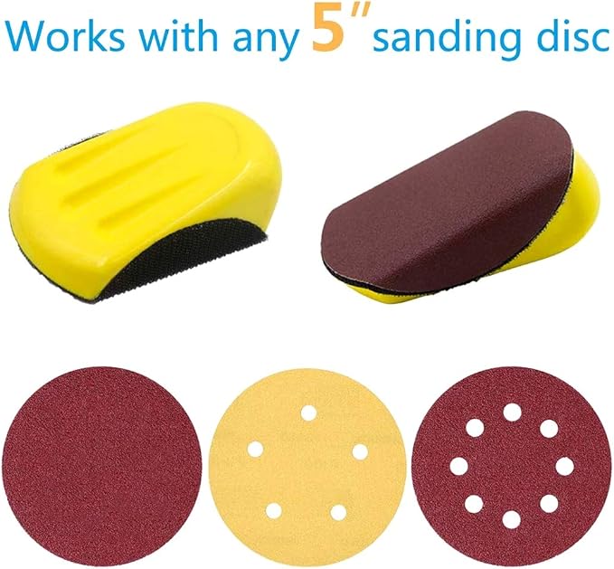 5 Inch Hand Sanding Block, Hook and Loop Mouse Backing Plate - Image 3
