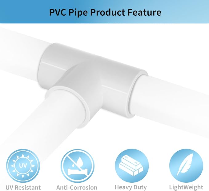 LESSO PVC Pipe Fittings, 3/4 Inch Tee 3-Way, 10 Pack | - Image 3
