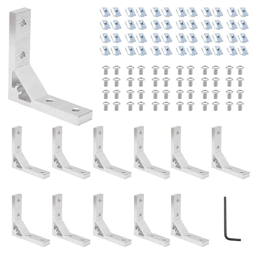 12pcs 2020 Corner Bracket Angle Aluminum Extrusion Hardware Silver | 2020 by SeekLiny