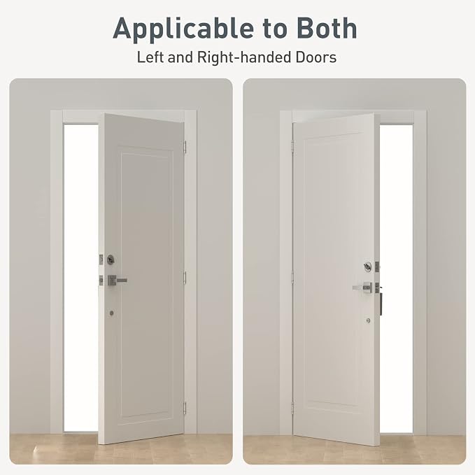 HOSOM 3 Pack Self Closing Door Hinges Brushed Nickel 4 Inch Spring Loaded Hinges - Image 6