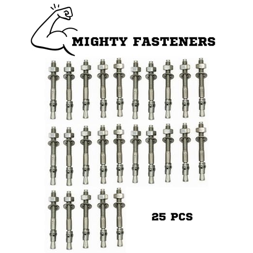 Mighty Fasteners Wedge Anchors – Heavy-Duty 304 Stainless Steel Expansion Bolts - Image 3