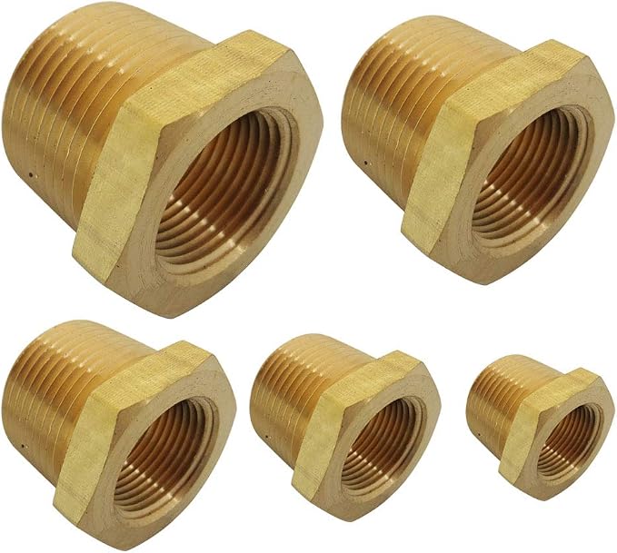 Brass Pipe Fitting Hex Bushing Assortment Kits NPT Male Pipe to NPT Famale Pipe by TLTOOLEGIN