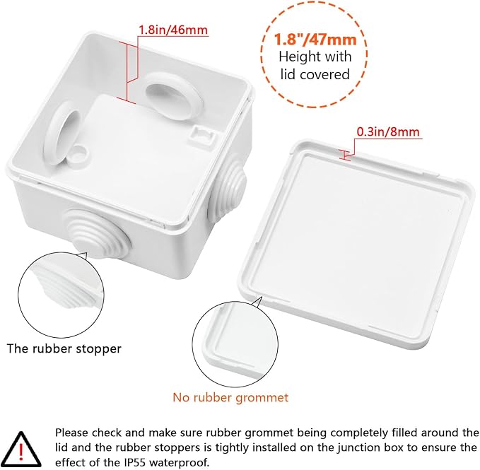 Junction Box, ABS Plastic IP55 Water Resistant and Dustproof, Universal - Image 4