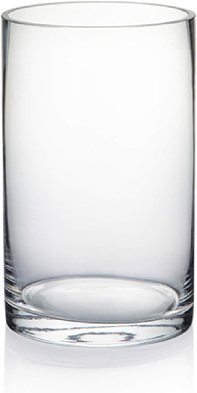 WGVI Quality Thick Clear Cylinder Glass Vase, Floral Container, Glass Candle by WGVInternational-OpusGlassware