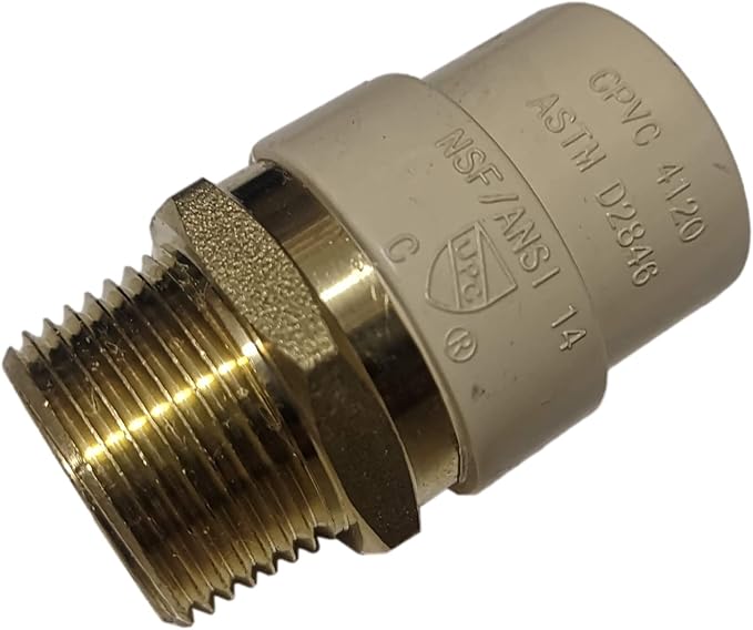 1 Pack XFITTING 3/4" CPVC to 3/4" NPT Adapter, Brass & CPVC Transition by XFITTING