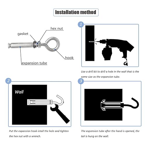 5/16" X 4-3/16" Expansion Concrete Wall Anchors Eyebolt Screw, Heavy Duty 304 - Image 7