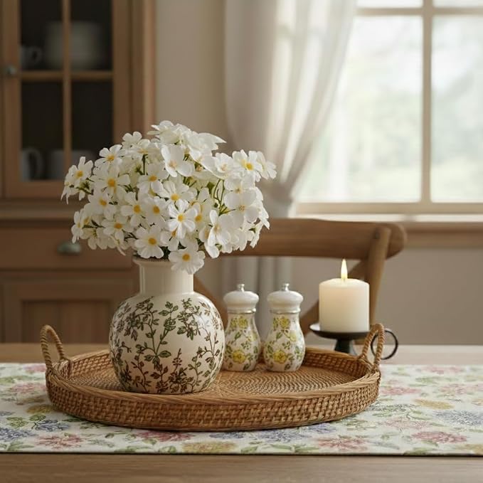 SIDUCAL Ceramic Green and Beige Antique Vase, 5.91 Inch Retro Ice Cracked - Image 8