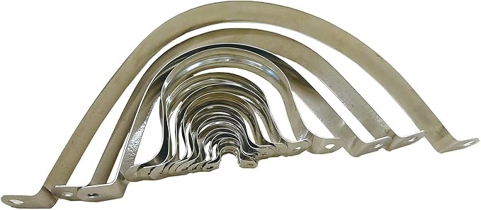 2.5inch Rigid Support Pipe Strap, 2 Hole U-Tube Strap Clamp, Stainless Steel - Image 6