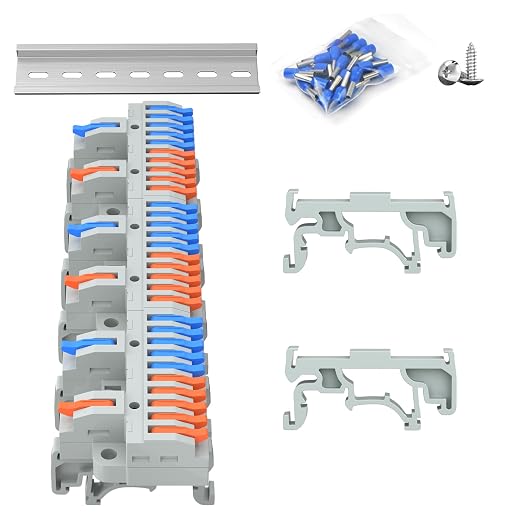 3Pcs Lever Wire Connectors, 2 in 10 Out, 4-2.5 mm² | 4-2.5 mm² Quick Wiring DIN by GUETNEU